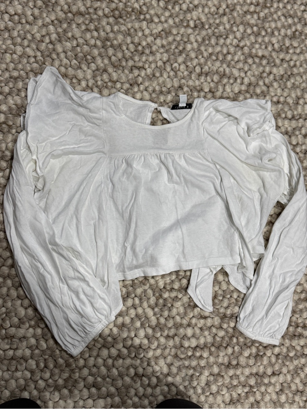 Top Shop Long-Sleeve Ruffle Crop Top